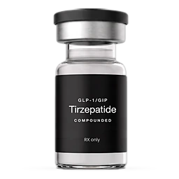 A vial of compounded tirzepatide